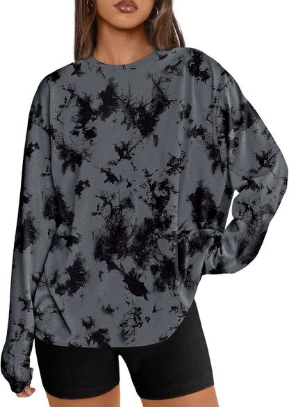 Trendy Queen Womens Oversized Long Sleeve Shirts Fall Tops 2026 Basic Tees