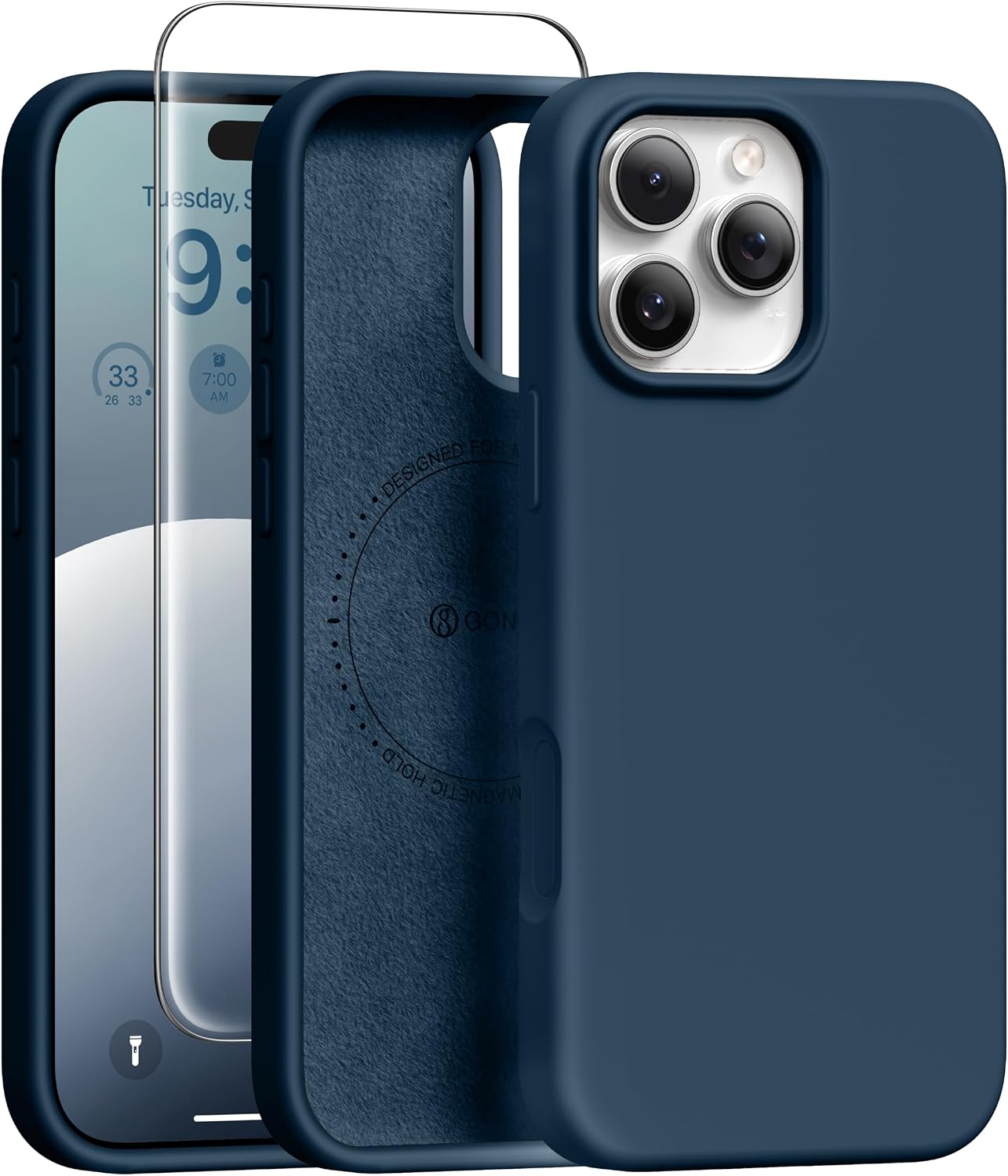 GONEZ Magnetic for iPhone 17 Pro Max Case, Silicone Cover Stone