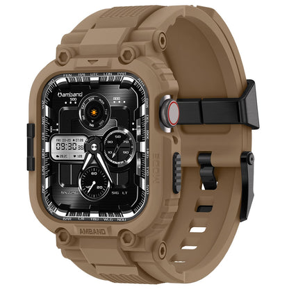 amBand Bands Compatible with Apple Watch 9/8/7/6/5/4 & SE 3/2/1 45mm/44mm Case for Men, M1 Sport Series Rugged Case Protective Cover for iWatch SE3/SE2/6/SE/5/4 44/45 mm Men Black