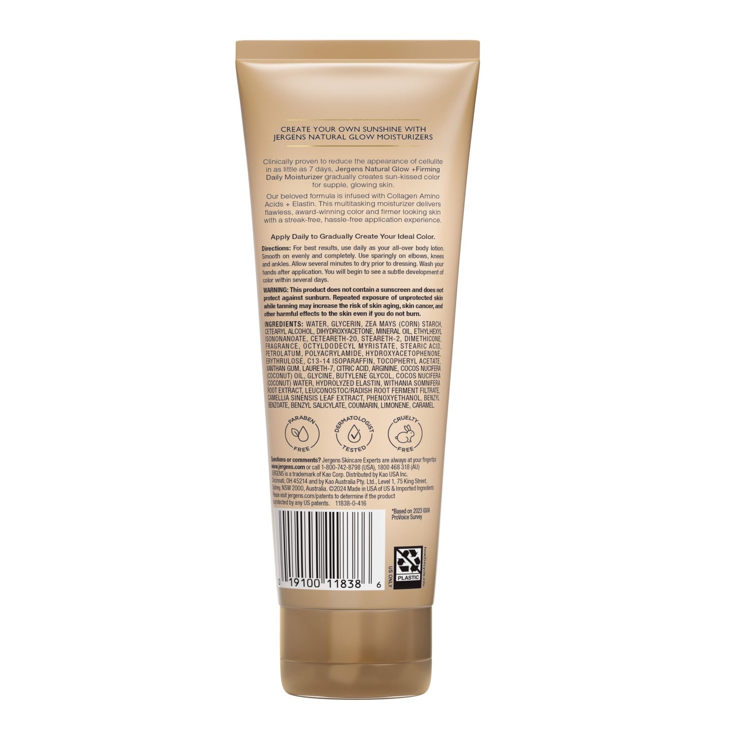 Jergens Natural Glow + Firming Daily Moisturizer Medium to Tan Skin Tones 7.5oz