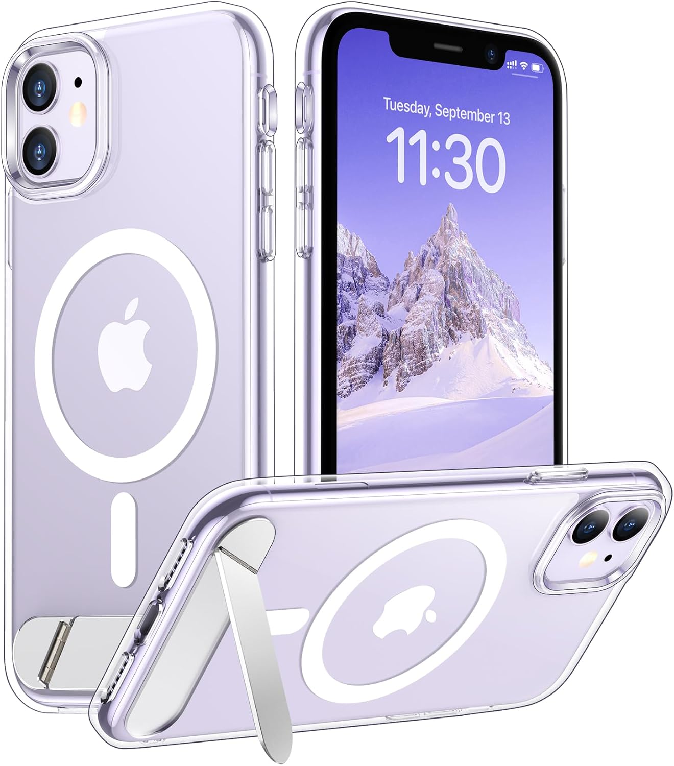 Magnetic Compatible with iPhone 14 Pro Max Case, [Built-in Invisible Kickstand][Compatible with MagSafe] [Military Grade Shockproof] Slim Translucent Matte Phone Case for iPhone 14 Pro Max 6.7"