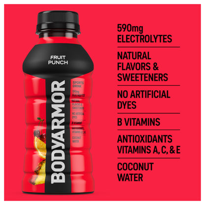 BODYARMOR Sports Drink, Strawberry Banana, Electrolyte Drink Hydration, 12 Fl Oz Bottles (8 Pack), Flavored Coconut Water with B Vitamins & Antioxidants