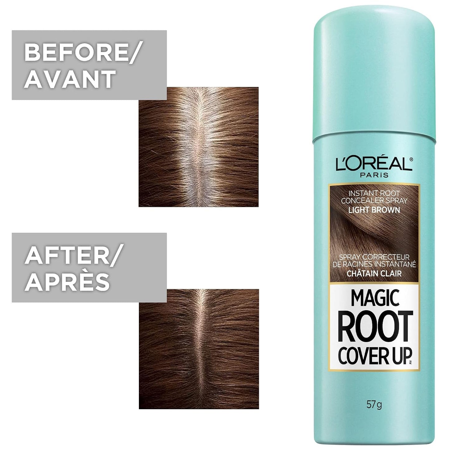L'Oreal Paris Magic Root Cover Up Gray Hair Spray, 100% Gray Hair Coverage with Buildable, Lightweight, Transfer-Resistant, and Temporary Formula, Ammonia-Free, Dark Blonde, 2 oz (1 Count)