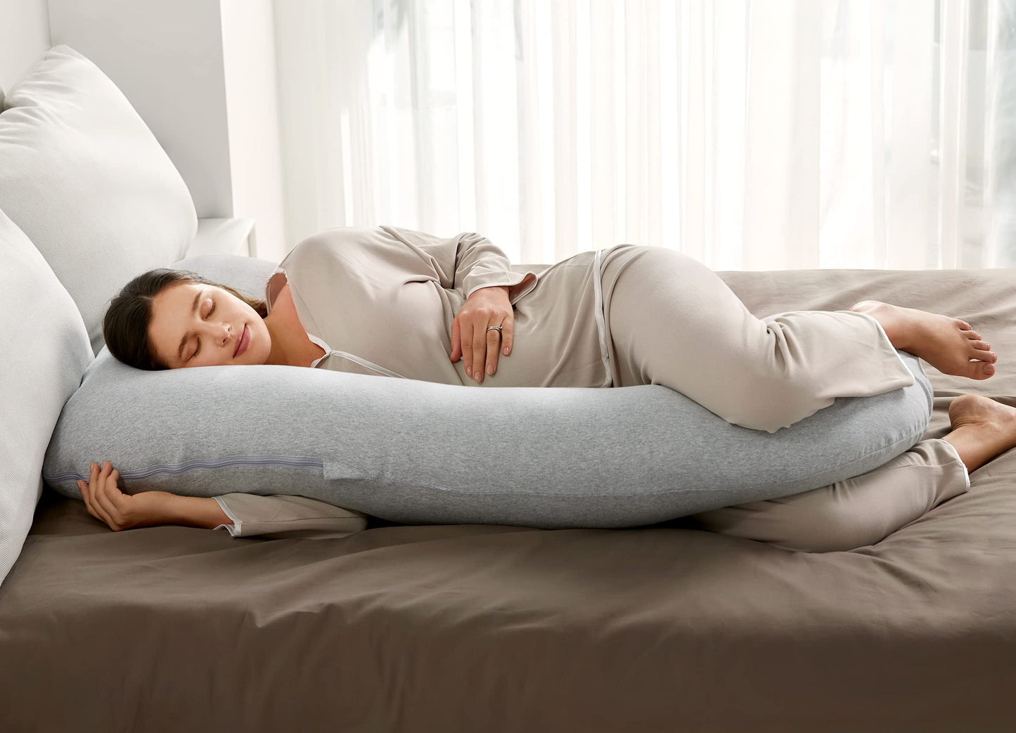 Momcozy Pregnancy Pillow for Sleeping - U Shaped Full Body Maternity Pillow