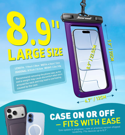 Hiearcool Waterproof Phone Pouch, Waterproof Phone Case, Black&Green 2-Pack