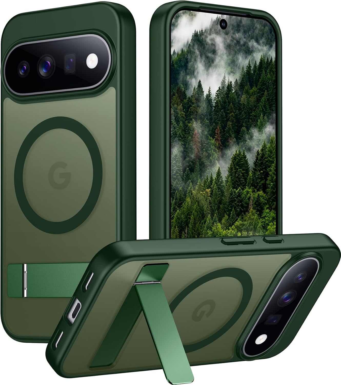 Magnetic Compatible with iPhone 14 Pro Max Case, [Built-in Invisible Kickstand][Compatible with MagSafe] [Military Grade Shockproof] Slim Translucent Matte Phone Case for iPhone 14 Pro Max 6.7"
