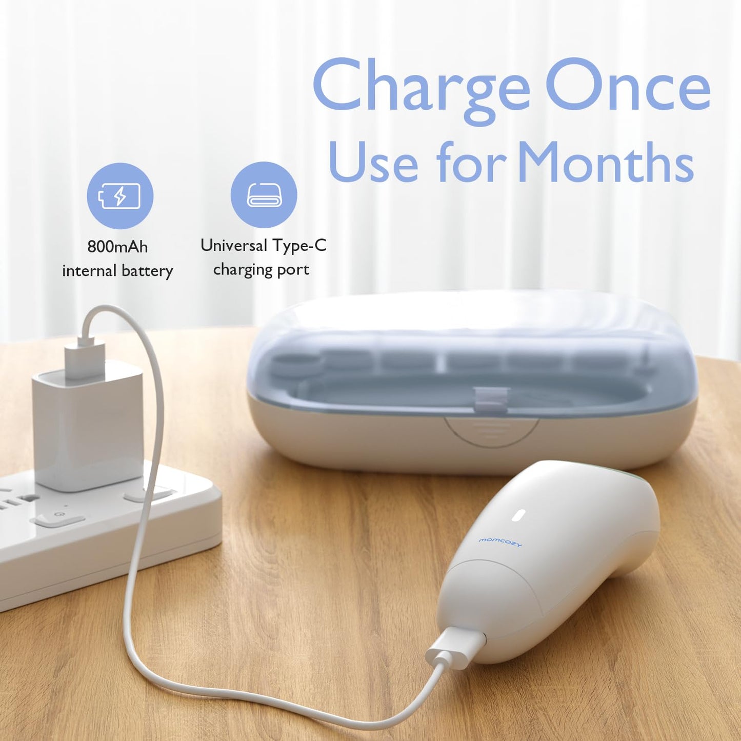 Momcozy Baby Nail File Electric, Gentle Night Light Baby Nail Trimmer