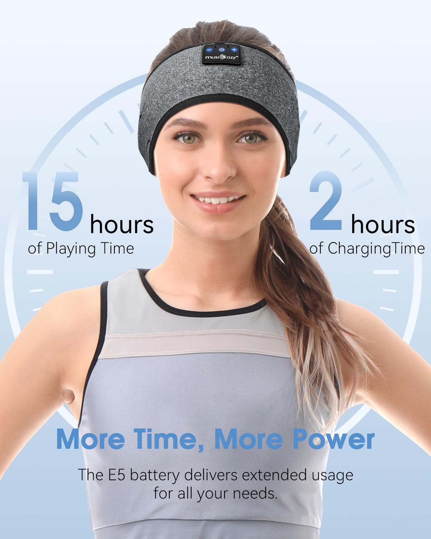 MUSICOZY Sleep Headphones Bluetooth Headband Headphones for Side Sleepers