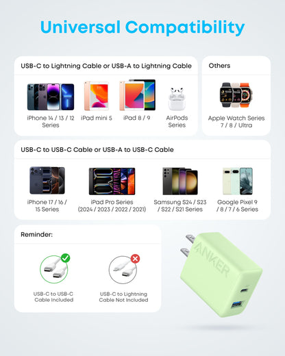 Anker Phone Charger, 20W USB C Charger Block, Type C Charger Fast Charging