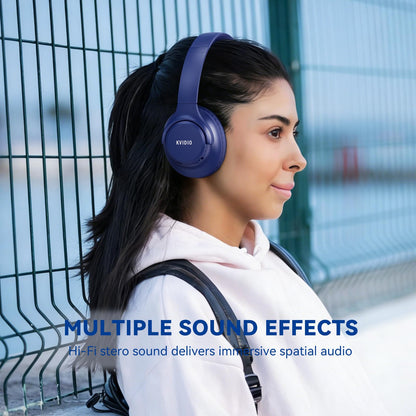 KVIDIO Bluetooth Headphones Wireless Over Ear Headsets 65H Playtime