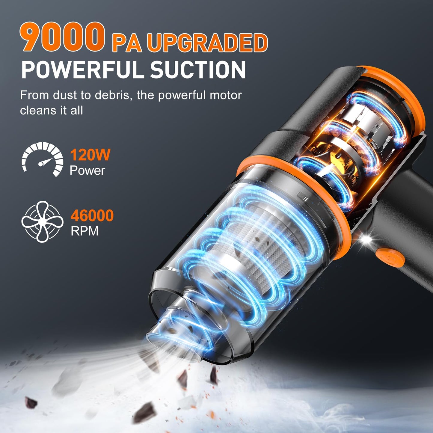 KMM Handheld Car Vacuum Cleaner, Hand Held Vacuum Cleaner and Air Duster
