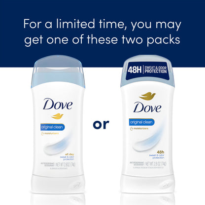 Dove Antiperspirant Deodorant Stick Original Clean 2.6 oz 2PK