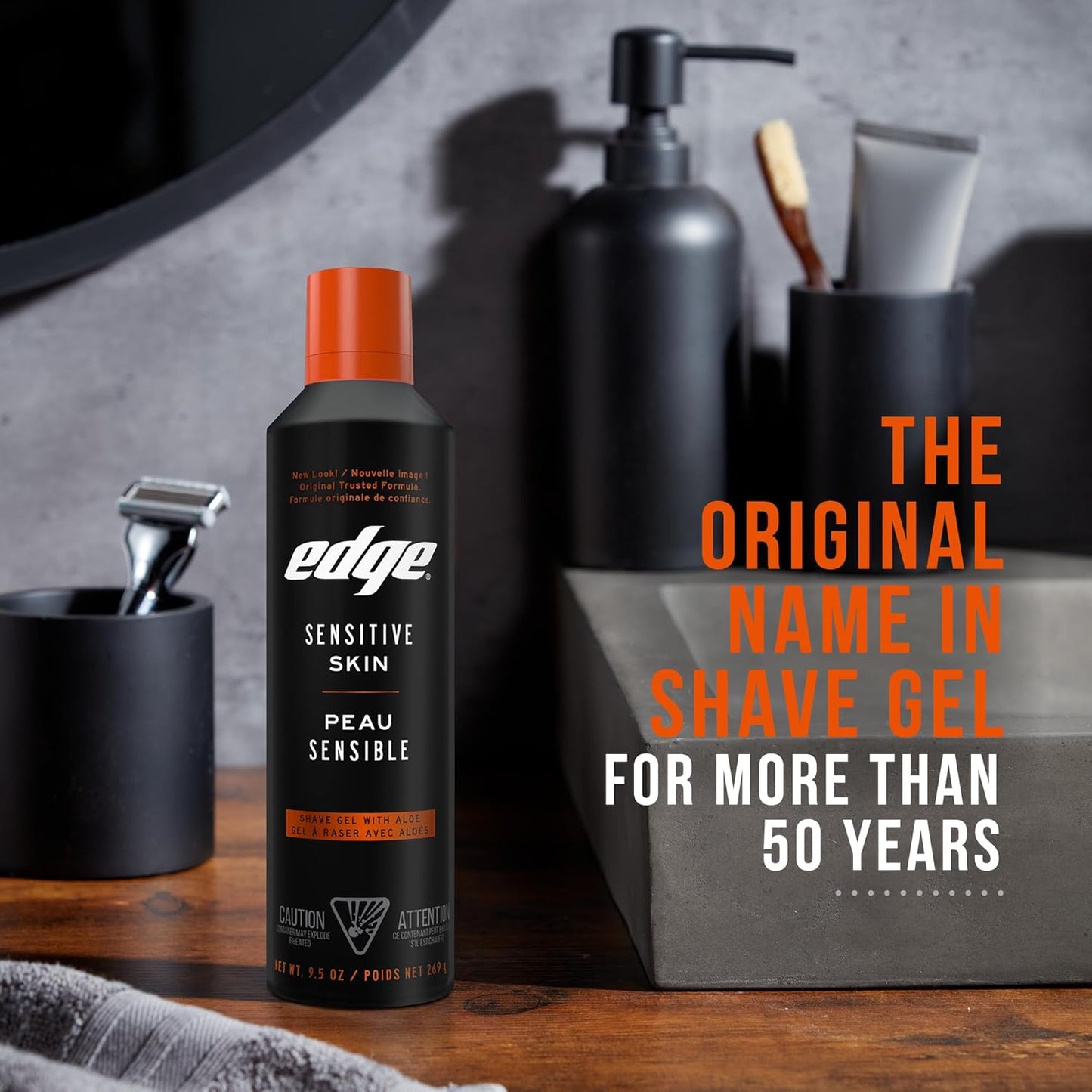 Edge Shaving Gel for Men, Sensitive Skin, 9.5 oz (2 Pack)