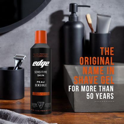 Edge Shaving Gel for Men, Sensitive Skin, 9.5 oz (2 Pack)