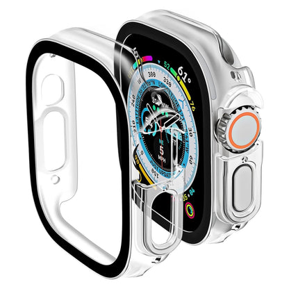 Smiling 2 Pack Case Compatible with Apple Watch SE 3 (2025)/ SE 2/ SE/Series 6/5/4 40mm with Tempered Glass Screen Protector, Hard PC Case Overall Protective Cover- 1 Blue+ 1 Transparent