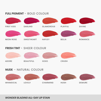 Wonderskin Lip Stain – Long Lasting, Waterproof, Lip Tint Peel Off Masque