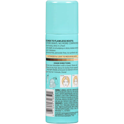 L'Oreal Paris Magic Root Cover Up Gray Hair Spray, 100% Gray Hair Coverage with Buildable, Lightweight, Transfer-Resistant, and Temporary Formula, Ammonia-Free, Dark Blonde, 2 oz (1 Count)