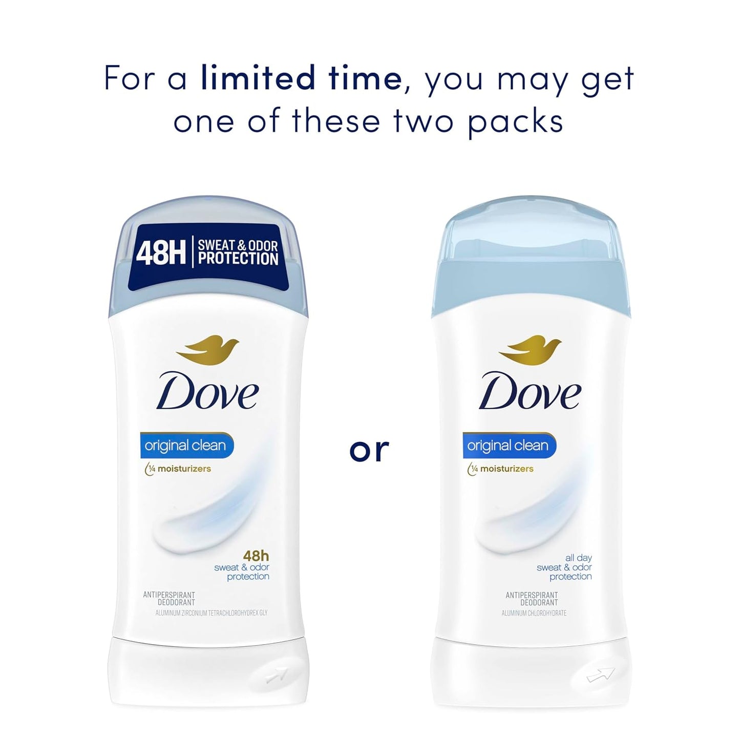 Dove Antiperspirant Deodorant Stick Original Clean 2.6 oz 2PK