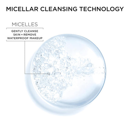 Garnier Micellar Water For Waterproof Makeup, Hydrating Facial Cleanser & Makeup Remover, Suitable for Sensitive Skin, Vegan, Cruelty Free, 13.5 Fl Oz (400mL), 1 Count