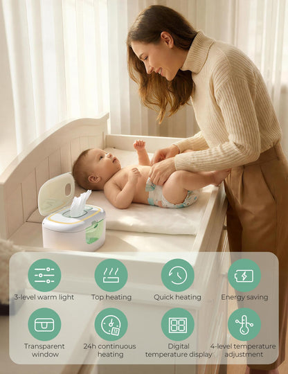 Momcozy Baby Wipe Warmer, Innovative Spring Design,Large Capacity Dispenser