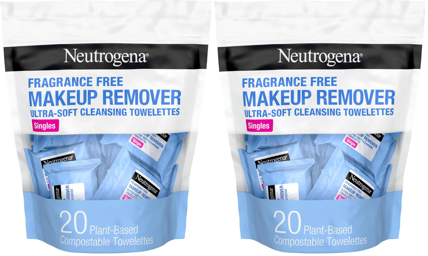 Neutrogena Makeup Remover Towelettes, Daily Single Face Towelettes, 20 Ct