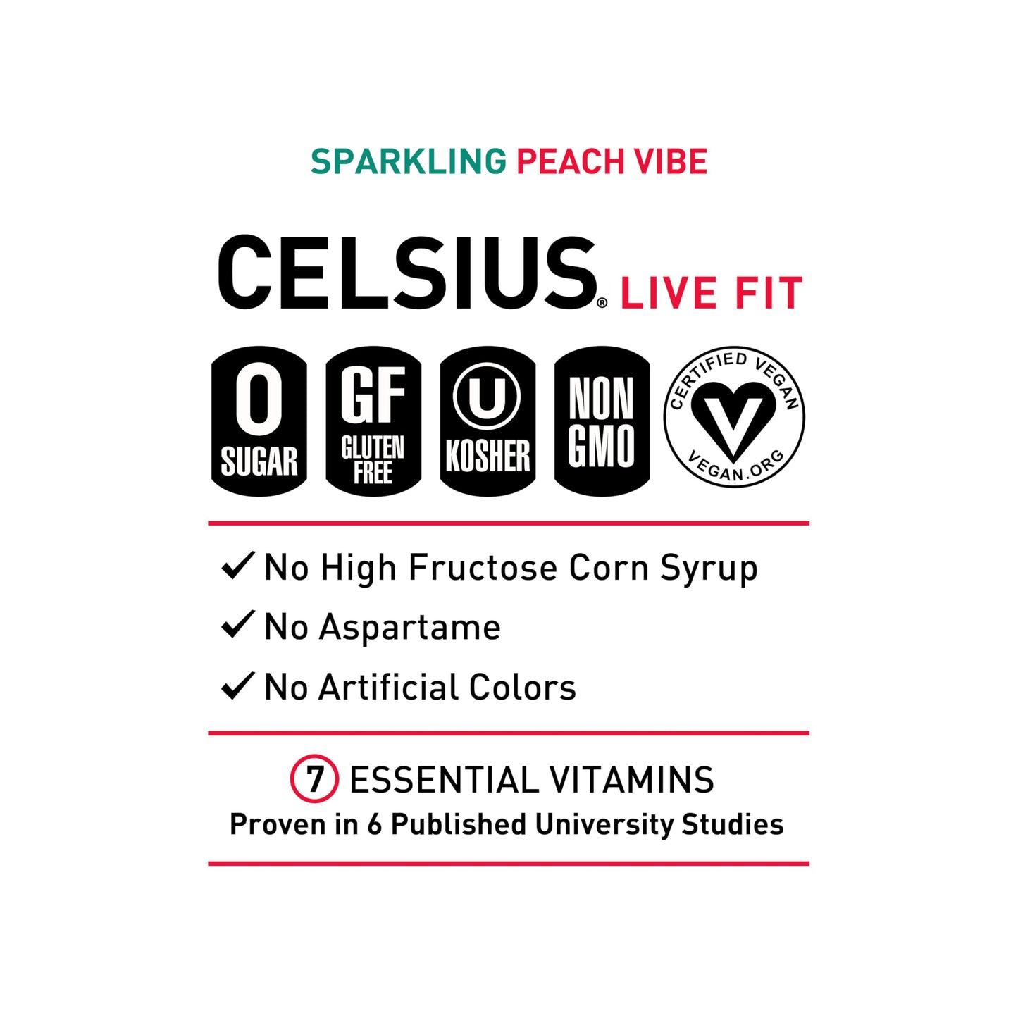 CELSIUS Sparkling Tropical Vibe, Functional Essential Energy Drink 12 Fl Oz (Pack of 12)