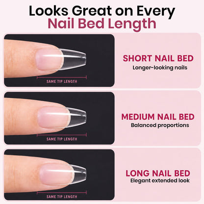 Beetles Soft Gel Nail Tips Short Almond 288pcs in 12 Sizes Etch-X