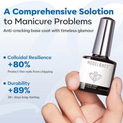 modelones Gel Top Base Coat Set 15ml 2026 Upgrade No Wipe Super Shine