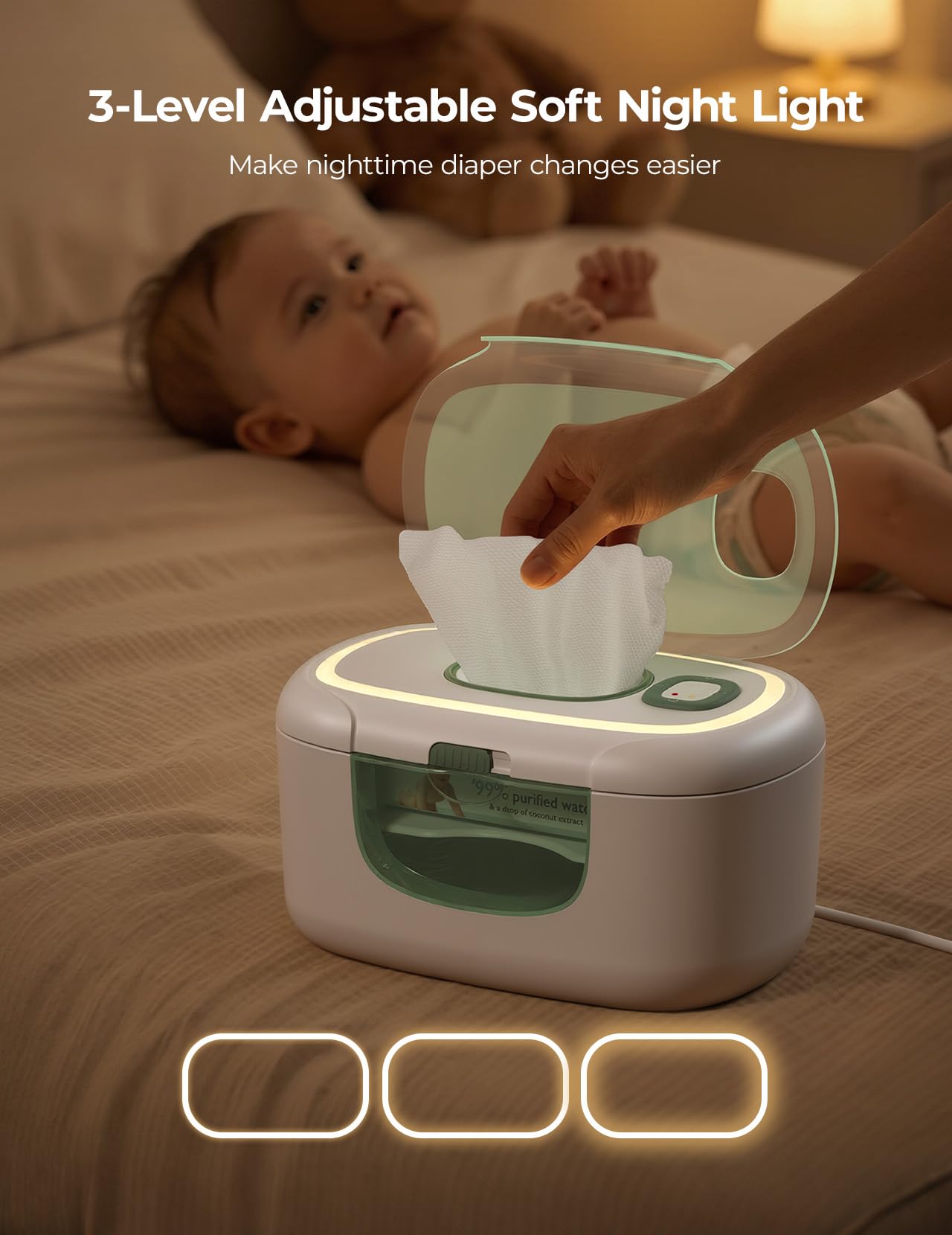 Momcozy Baby Wipe Warmer, Innovative Spring Design,Large Capacity Dispenser