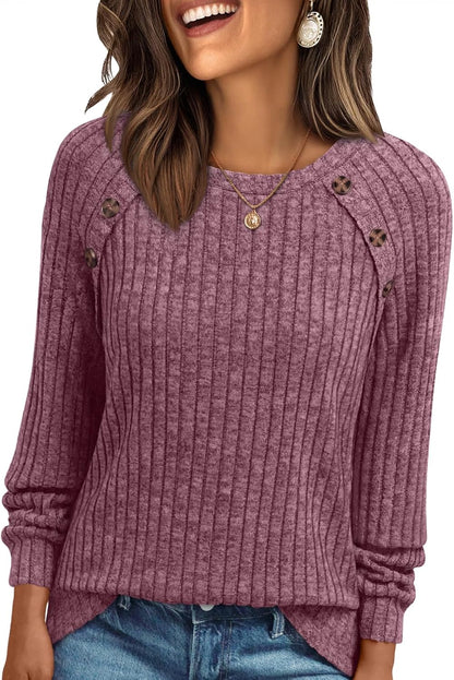 AUTOMET Womens Long Sleeve Shirts Fall Sweaters Business Casual Tops Blouse