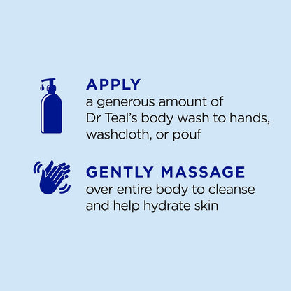 Dr Teal's Body Wash with Pure Epsom Salt, Relax & Relief with Eucalyptus & Spearmint, 24 fl oz (Pack of 2)