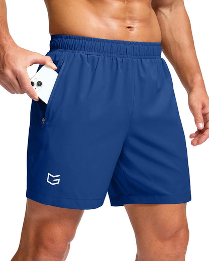 G Gradual Men's Athletic Running Shorts with 2 Zipper Pockets 7"/ 5"/ 9"