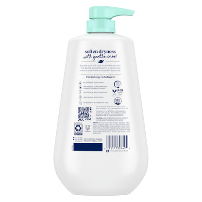 Dove Sensitive Skin Body Wash, 24hr Lotion-Soft Skin, 30.6 oz