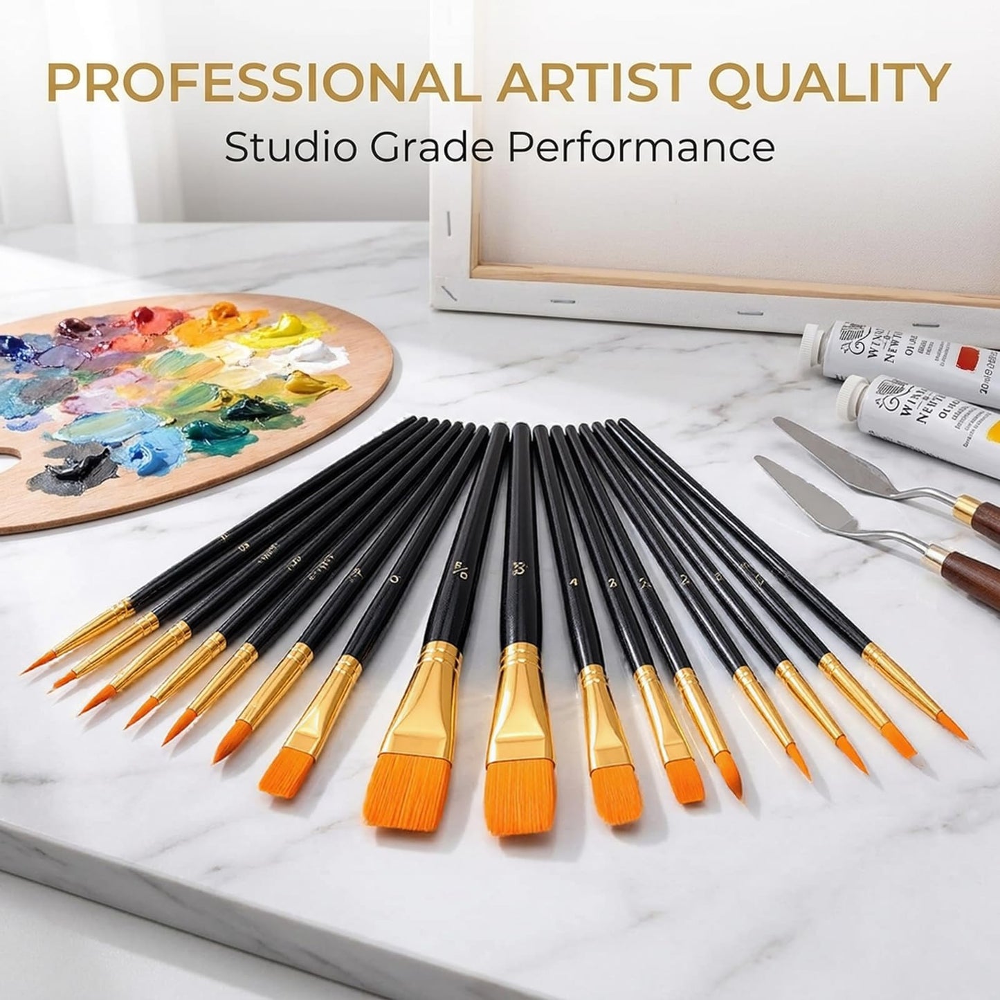 Soucolor Acrylic Paint Brushes Set, 20 Pcs Pointed Tip Artist Paintbrushes