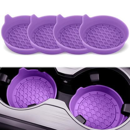 SINGARO Car Cup Holder Coaster, Silicone Cup Holder Insert, Universal Non-Slip Cup Holders, Car Accessories Interior for Women and Man Interior Sets 4 Pack Black
