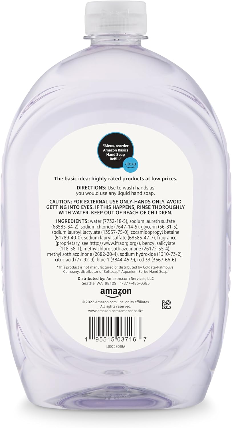 Amazon Basics Liquid Hand Soap Refill, Milk and Honey Scent, Triclosan-Free, pH Balanced, Dermatologist Tested, 50 Fluid Ounces, 2-Pack (Previously Solimo)