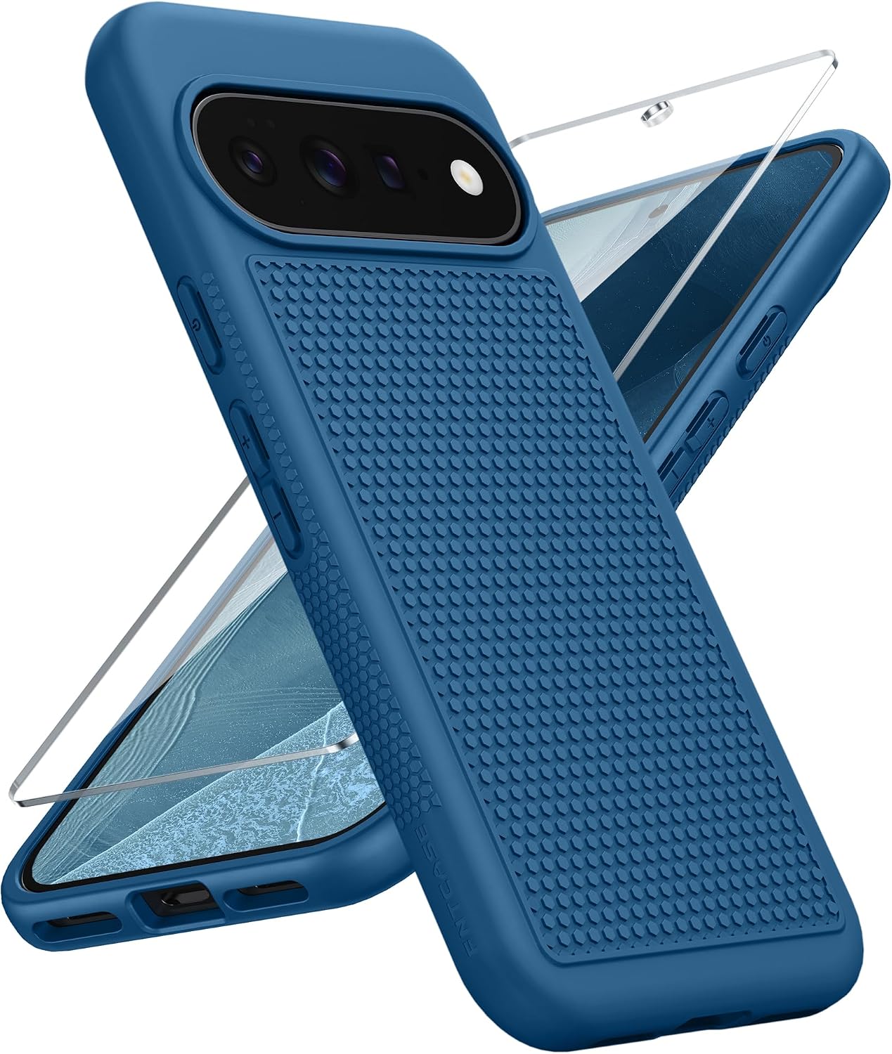 FNTCASE for Google Pixel 10 / Pixel 10 Pro Case: Soft TPU Non Slip Blue