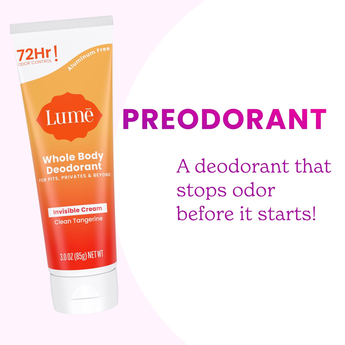 Lume Whole Body Deodorant - Cream Tube - 3 oz (Clean Tangerine)