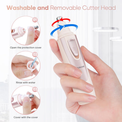 Ear and Nose Hair Trimmer Clipper - 2026 Professional Painless Eyebrow & Facial Hair Trimmer for Men Women,Battery-Operated Trimmer with IPX7 Waterproof,Dual Edge Blades for Easy Cleansing Black