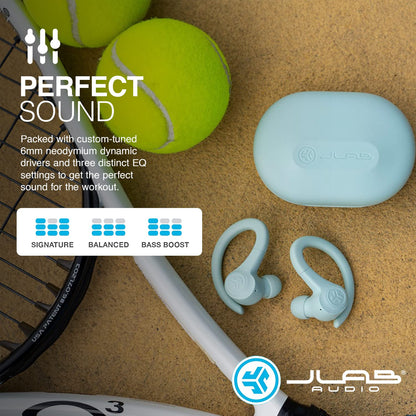 JLab, Go Sport+, True Wireless Workout Earbuds, Bluetooth Sport Earbuds, Clear Calling, Graphite