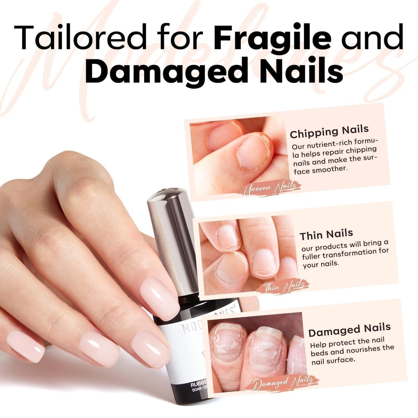 modelones Gel Top Base Coat Set 15ml 2026 Upgrade No Wipe Super Shine