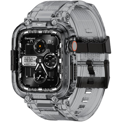 amBand Bands Compatible with Apple Watch 9/8/7/6/5/4 & SE 3/2/1 45mm/44mm Case for Men, M1 Sport Series Rugged Case Protective Cover for iWatch SE3/SE2/6/SE/5/4 44/45 mm Men Black