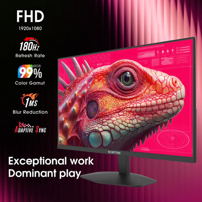 Sceptre New 22-Inch Gaming Monitor, FHD 1080p, Up to 144Hz, HDMI, DisplayPort, Built-in Speakers, Machine Black (E225W-FW144 Series, 2026)