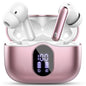 Wireless Earbuds, Bluetooth 5.4 Headphones Bass Stereo/Clear Calls, Black