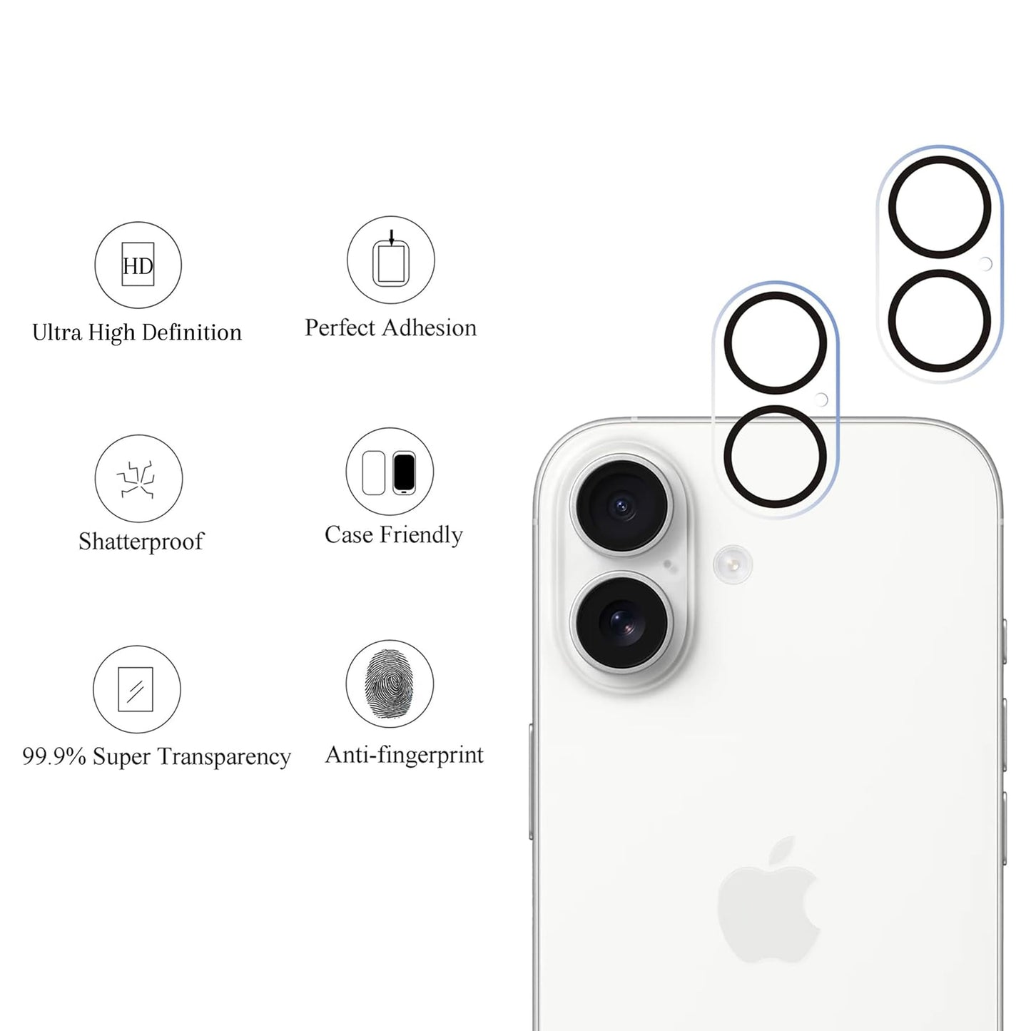 Ailun 3 Pack Camera Lens Protector for iPhone 17 Pro Max, Tempered Glass