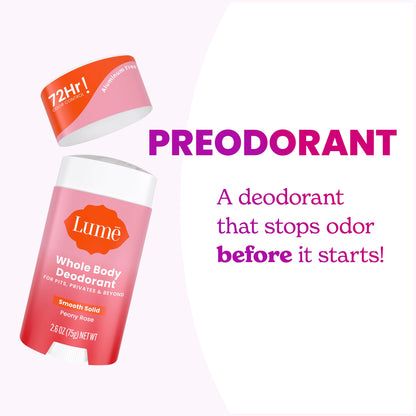 Lume Whole Body Deodorant - Solid Stick - 2.6 oz, 2 pk (Soft Powder)