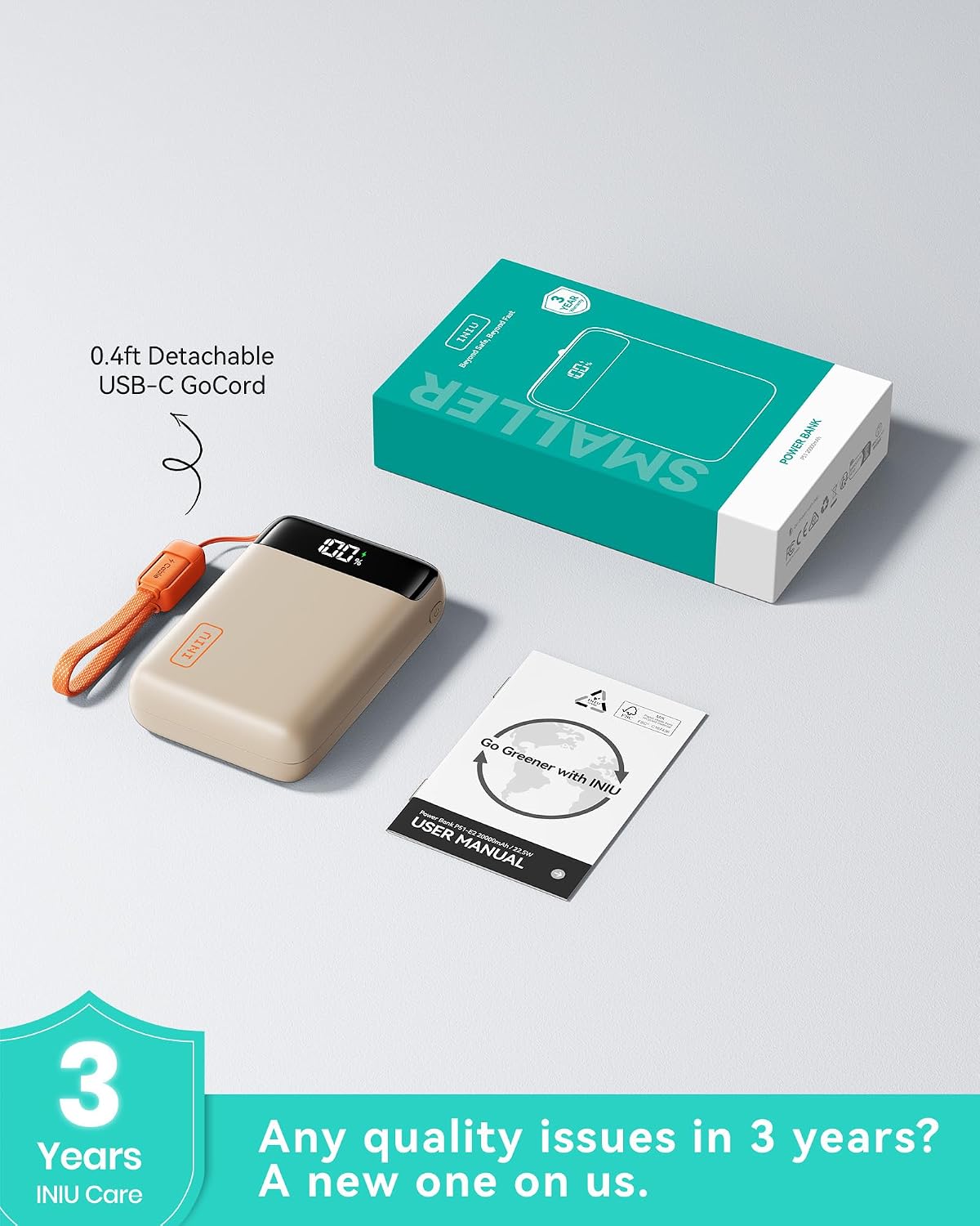 INIU Portable Charger, Smallest 20000mAh 22.5W Fast Charging Power Bank