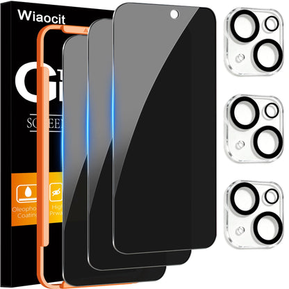 Wiaocit Tempered Glass Privacy Screen Protector for iPhone 15 Pro