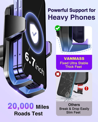VANMASS【85+LBS Strongest Suction & Military-Grade Ultimate Car Phone Mount