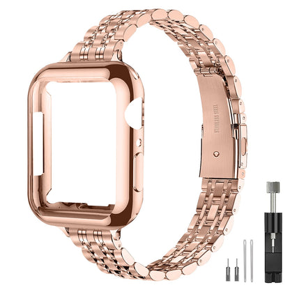 QUNDAXI Slim Watch Band Compatible with Apple Watch 41mm 45mm 42mm 44mm 40mm 38mm Metal Stainless Steel Watchband Suitable for iWatch 11/10/9/8/7/6/5/4/3/2/1/SE Series Women Luxury Strap